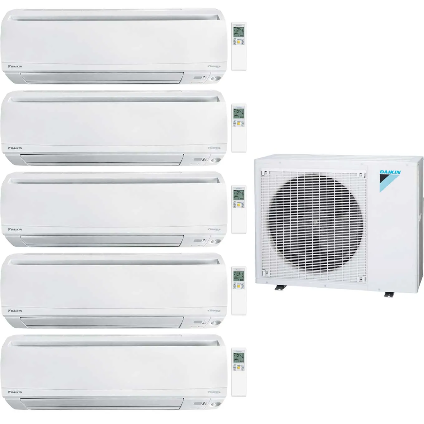 Daikin 5-Zone Wall Mounted Ductless Mini-Split 48000 BTU Heat Pump Air Conditioner 7k   7k   7k   9k   24k - 20.6 SEER2